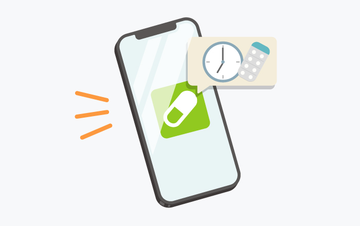 スマートフォンのアラームのイラスト